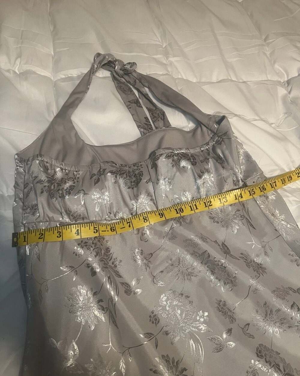Wild Fable Floral Satin Halter Mini Dress Size L - Picture 7 of 10